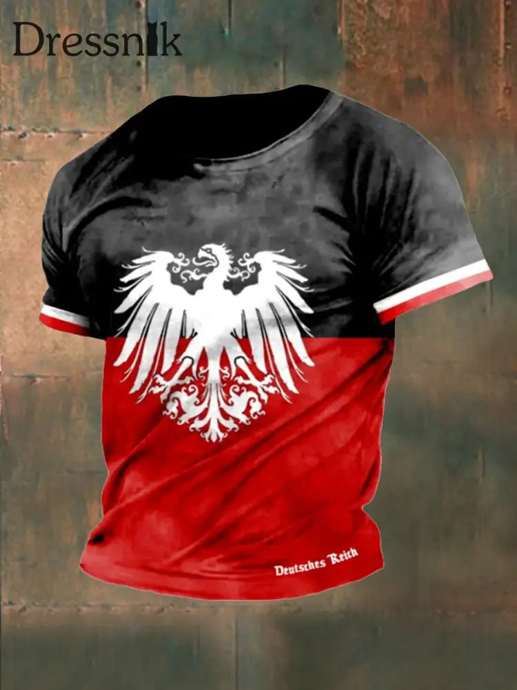 Deutsches Reich bedrucktes Kurzarm-T-Shirt für Männer als bild / S