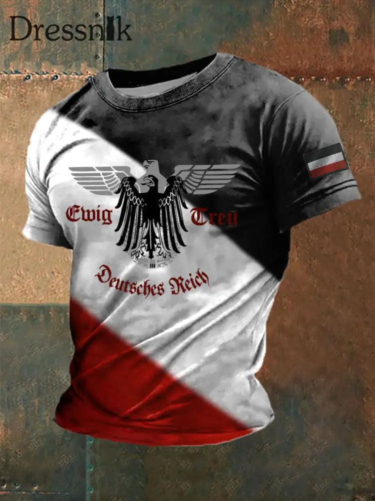 Deutsches Reich bedrucktes Kurzarm-T-Shirt für Männer als bild / S