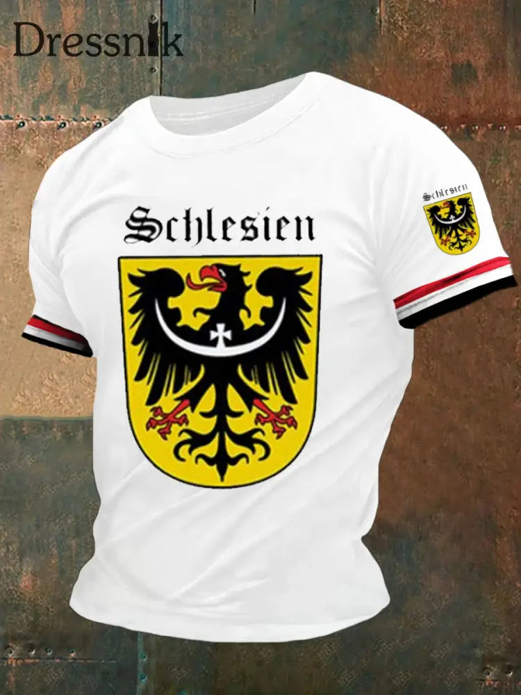 Deutsches Vintage Kunstdruck-T-Shirt für Männer A / S