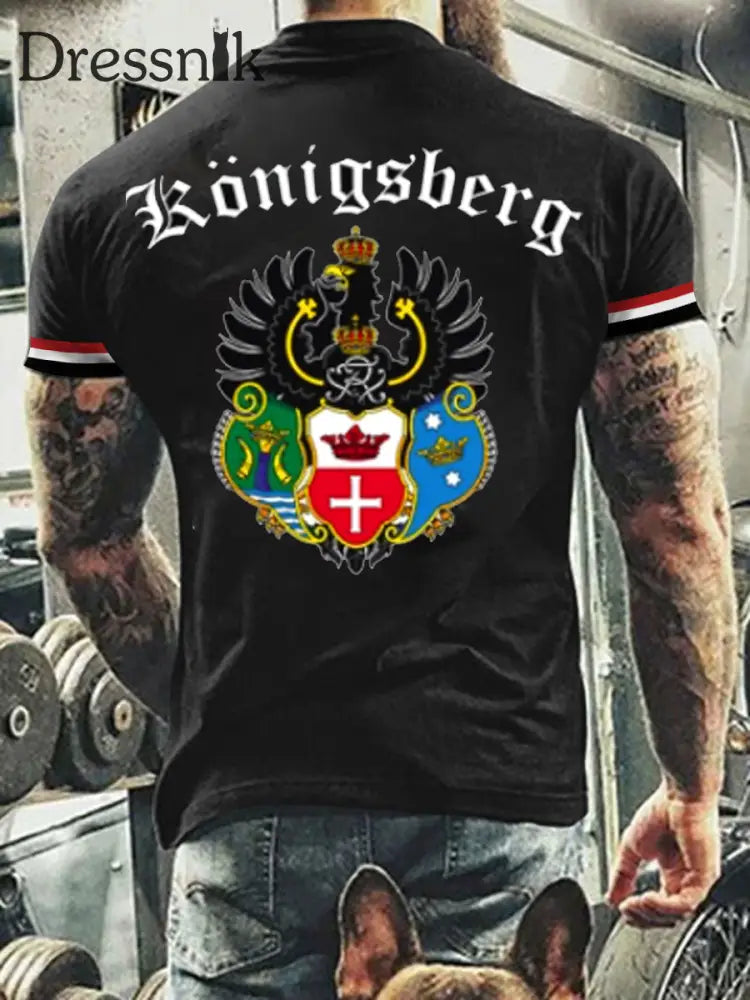 Deutsches Vintage Kunstdruck-T-Shirt für Männer A / S