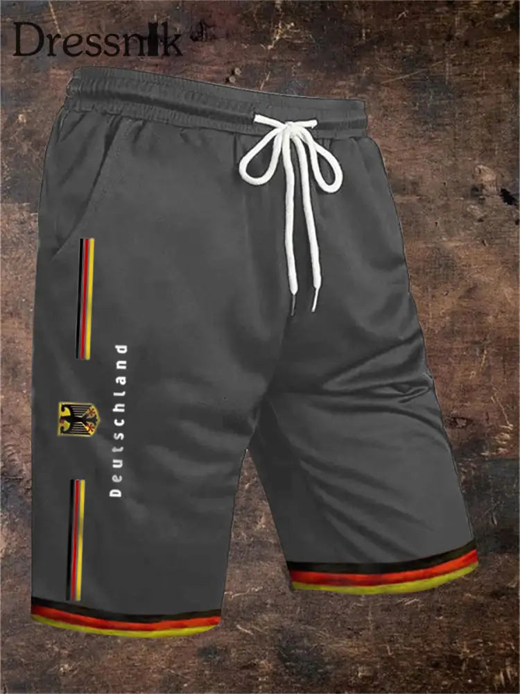 Deutschland bedruckte Herren-Shorts Grau / S