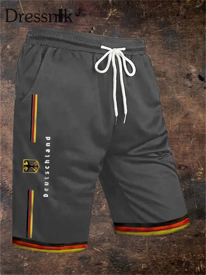 Deutschland bedruckte Herren-Shorts Grau / S