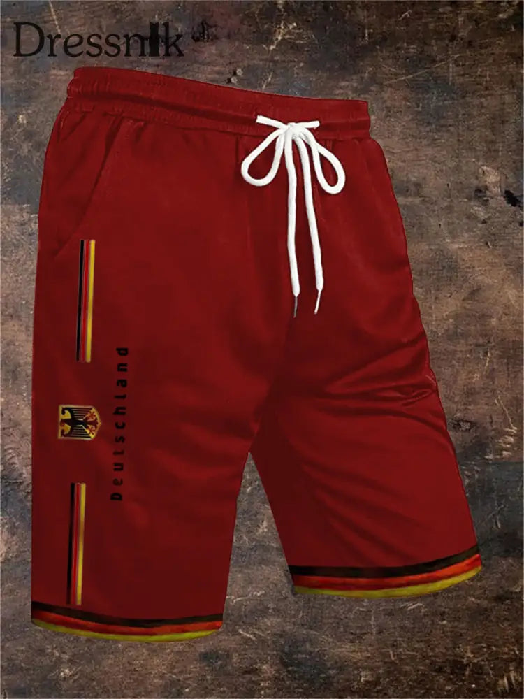Deutschland bedruckte Herren-Shorts Rot / S