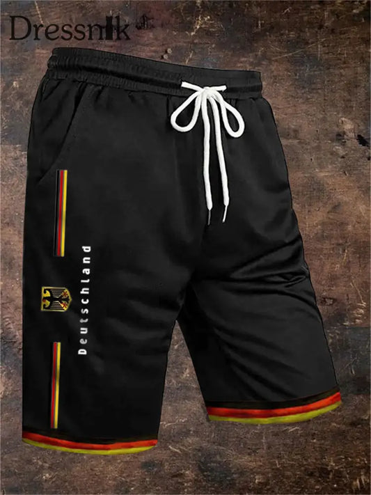 Deutschland bedruckte Herren-Shorts Schwarz / S