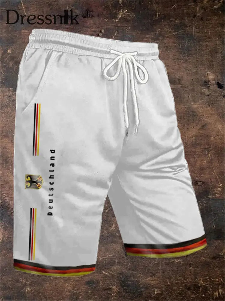 Deutschland bedruckte Herren-Shorts Weiß / S