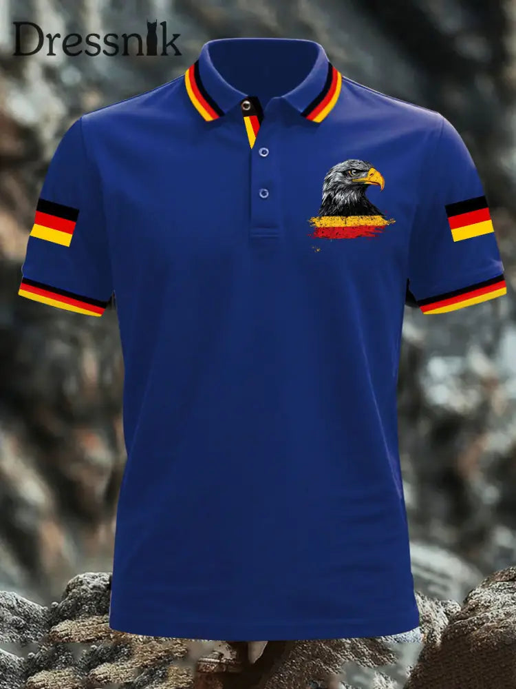 Deutschland bedrucktes Herren hemd Blau / S