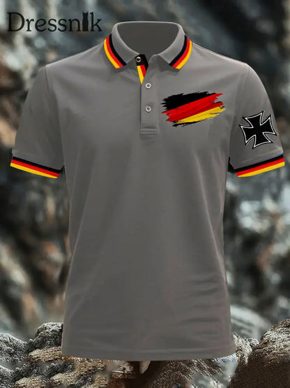 Deutschland bedrucktes Herren hemd Grau / S