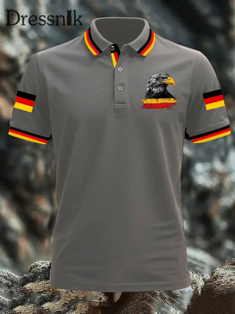 Deutschland bedrucktes Herren hemd Grau / S