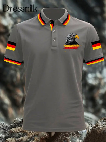 Deutschland bedrucktes Herren hemd Grau / S