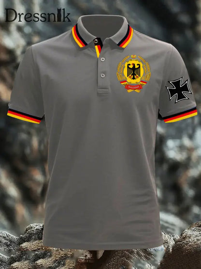 Deutschland bedrucktes Herren hemd Grau / S