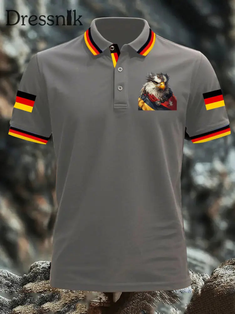 Deutschland bedrucktes Herren hemd Grau / S