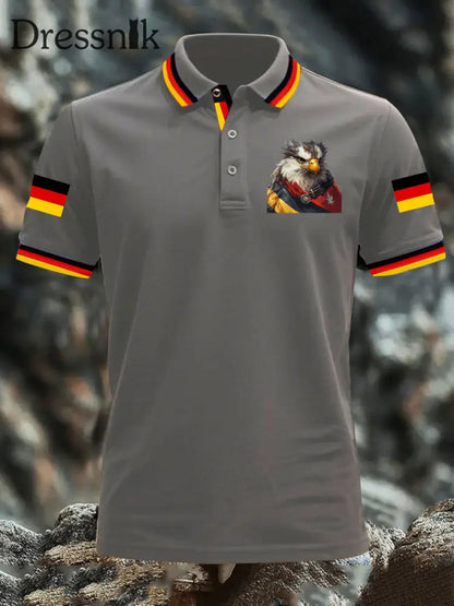 Deutschland bedrucktes Herren hemd Grau / S