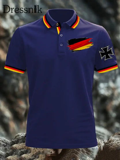 Deutschland bedrucktes Herren hemd Lila / S