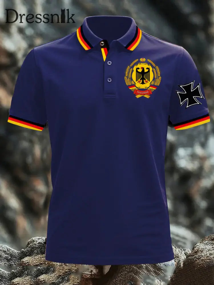 Deutschland bedrucktes Herren hemd Lila / S