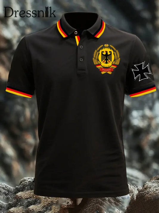 Deutschland bedrucktes Herren hemd Schwarz / S
