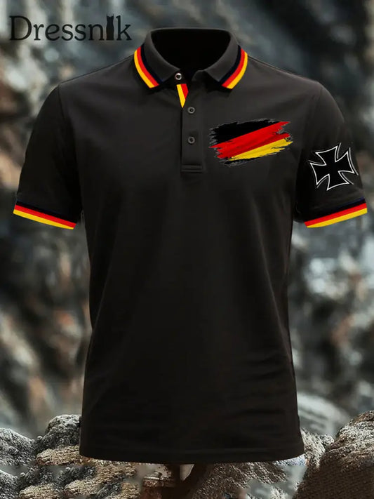 Deutschland bedrucktes Herren hemd Schwarz / S