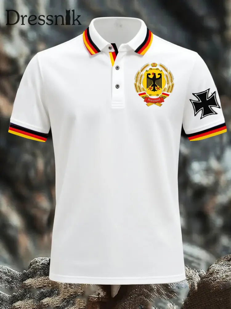 Deutschland bedrucktes Herren hemd Weiß / S