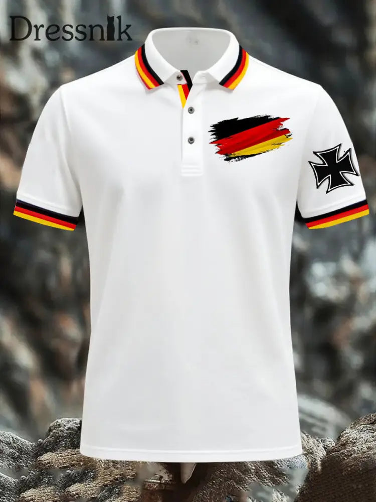 Deutschland bedrucktes Herren hemd Weiß / S