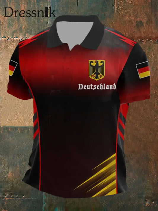 Deutschland bedrucktes Kurzarm-Polos hirt für Männer als bild / S