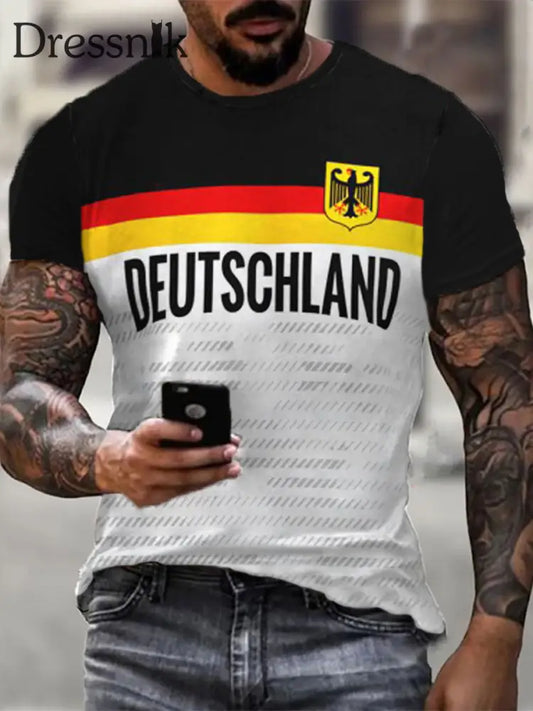 Deutschland bedrucktes Kurzarm-T-Shirt für Männer als bild / S