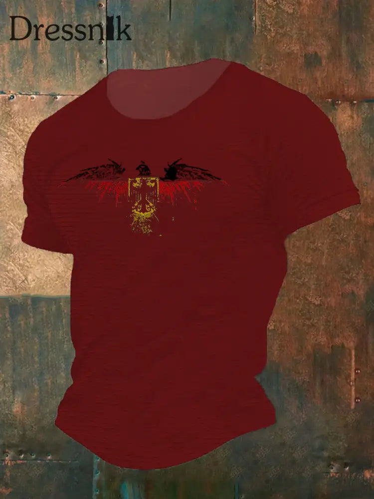Deutschland bedrucktes Kurzarm-T-Shirt für Männer Grau / S