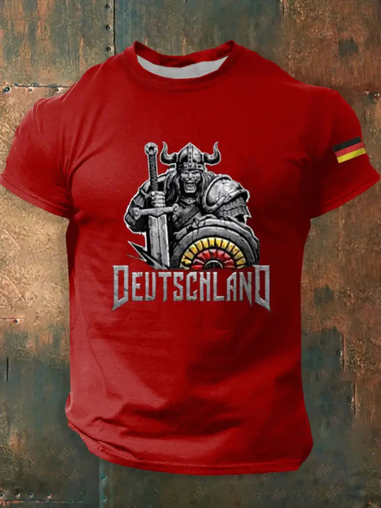 Deutschland bedrucktes Kurzarm-T-Shirt für Männer Rot / S