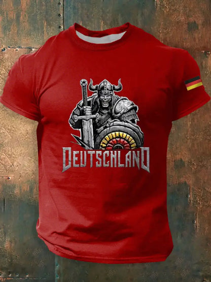 Deutschland bedrucktes Kurzarm-T-Shirt für Männer Rot / S