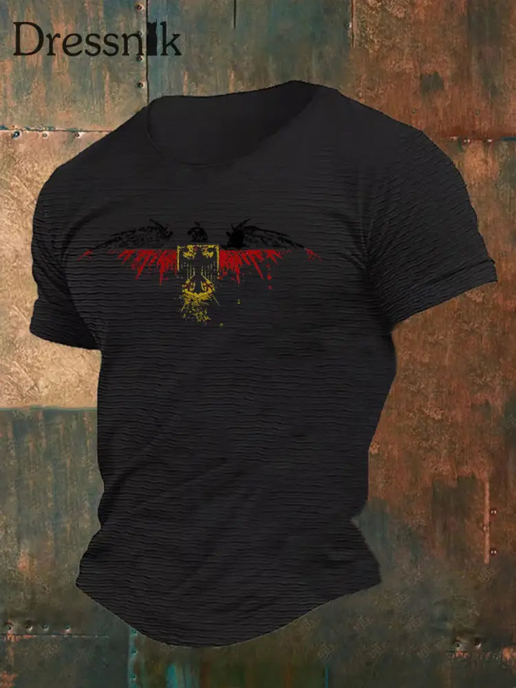 Deutschland bedrucktes Kurzarm-T-Shirt für Männer Schwarz / S