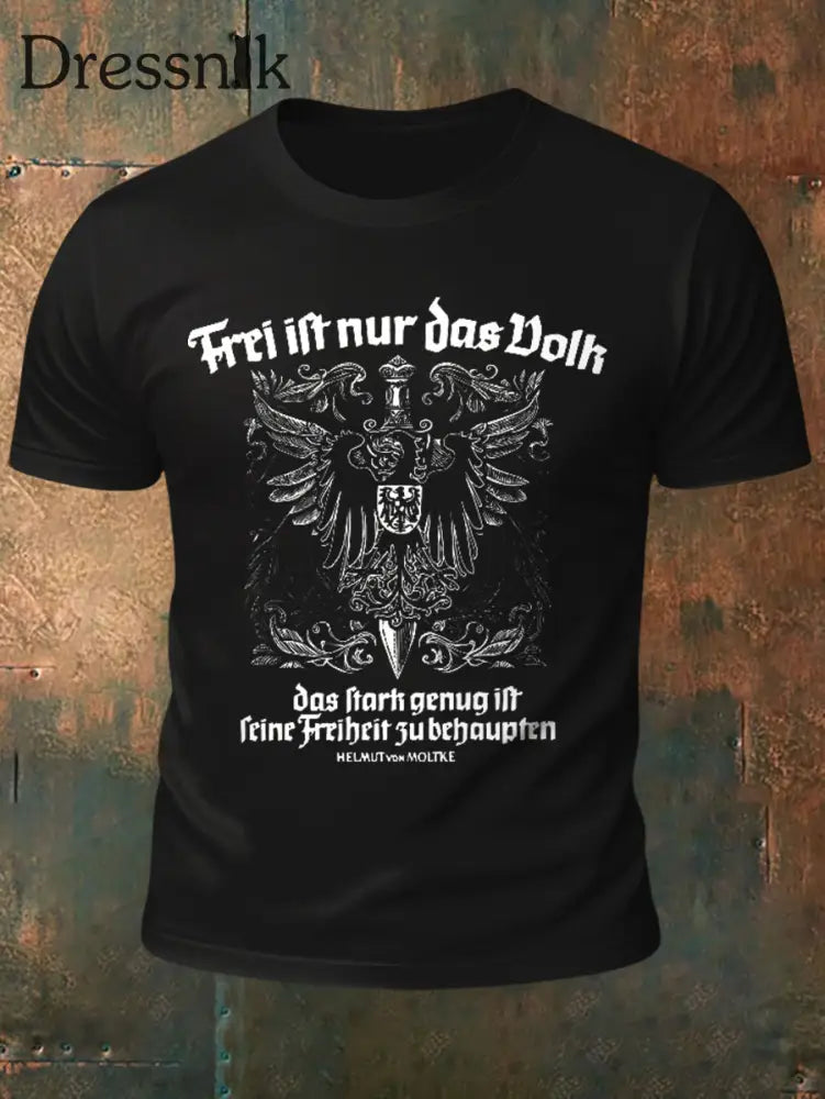 Deutschland bedrucktes Kurzarm-T-Shirt für Männer Schwarz / S