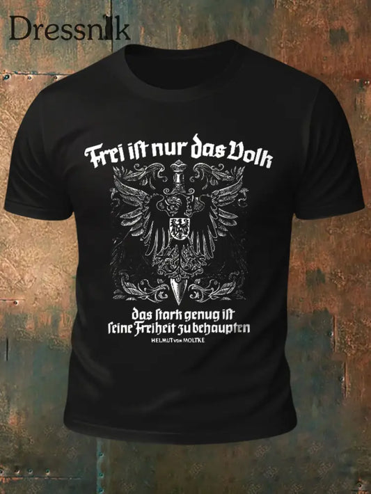 Deutschland bedrucktes Kurzarm-T-Shirt für Männer Schwarz / S