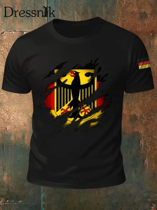 Deutschland bedrucktes Kurzarm-T-Shirt für Männer Schwarz / S