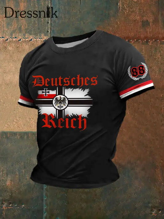 Deutschland bedrucktes Kurzarm-T-Shirt für Männer Schwarz / S