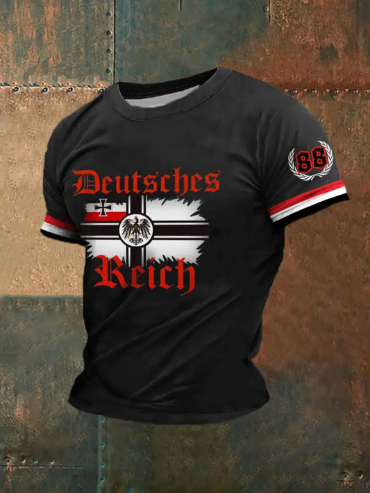 Deutschland bedrucktes Kurzarm-T-Shirt für Männer Schwarz / S