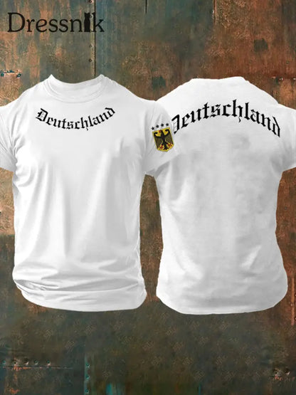 Deutschland bedrucktes Kurzarm-T-Shirt für Männer Weiß / S
