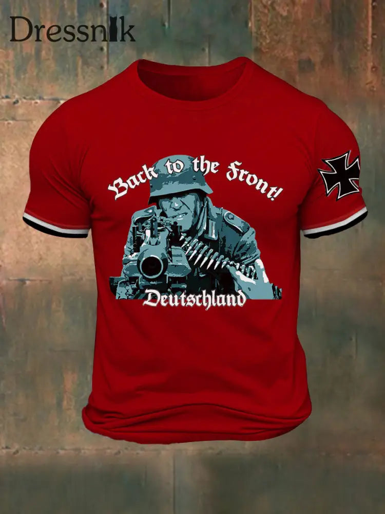 Deutschland bedrucktes T-Shirt für Herren zurück nach vorne Rot / S