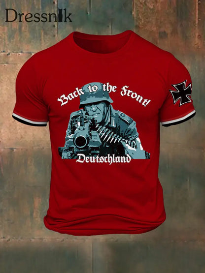 Deutschland bedrucktes T-Shirt für Herren zurück nach vorne Rot / S