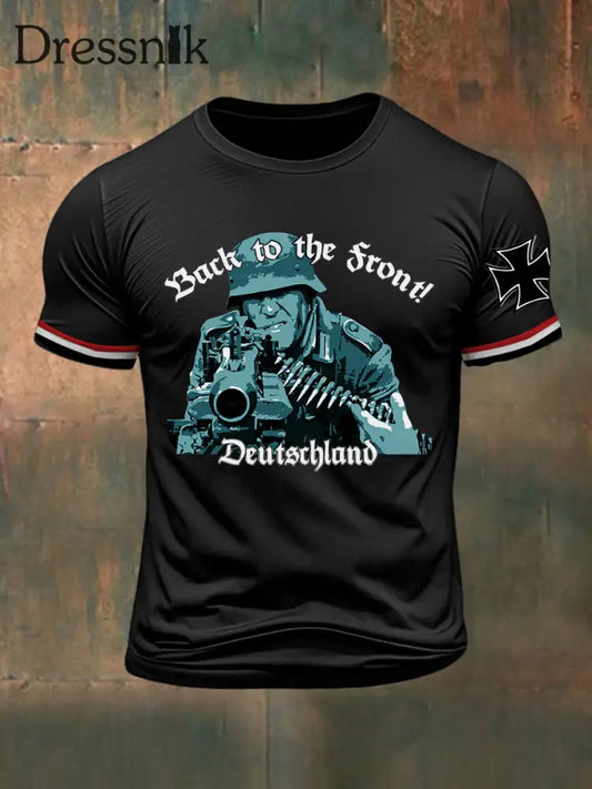 Deutschland bedrucktes T-Shirt für Herren zurück nach vorne Schwarz / S