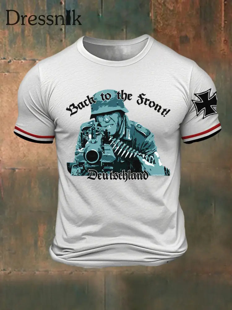 Deutschland bedrucktes T-Shirt für Herren zurück nach vorne Weiß / S