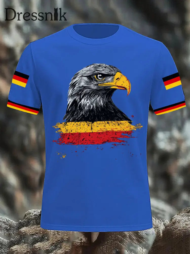 Deutschland bedrucktes T-Shirt für Männer Blau / S