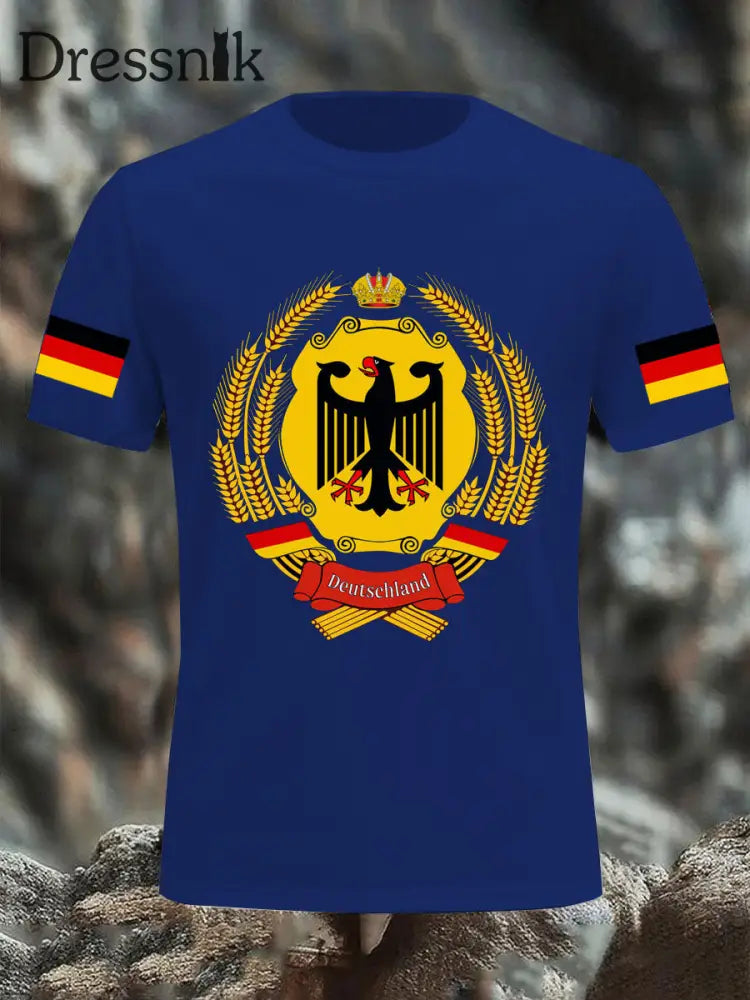 Deutschland bedrucktes T-Shirt für Männer Blau / S