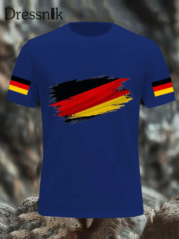 Deutschland bedrucktes T-Shirt für Männer Blau / S
