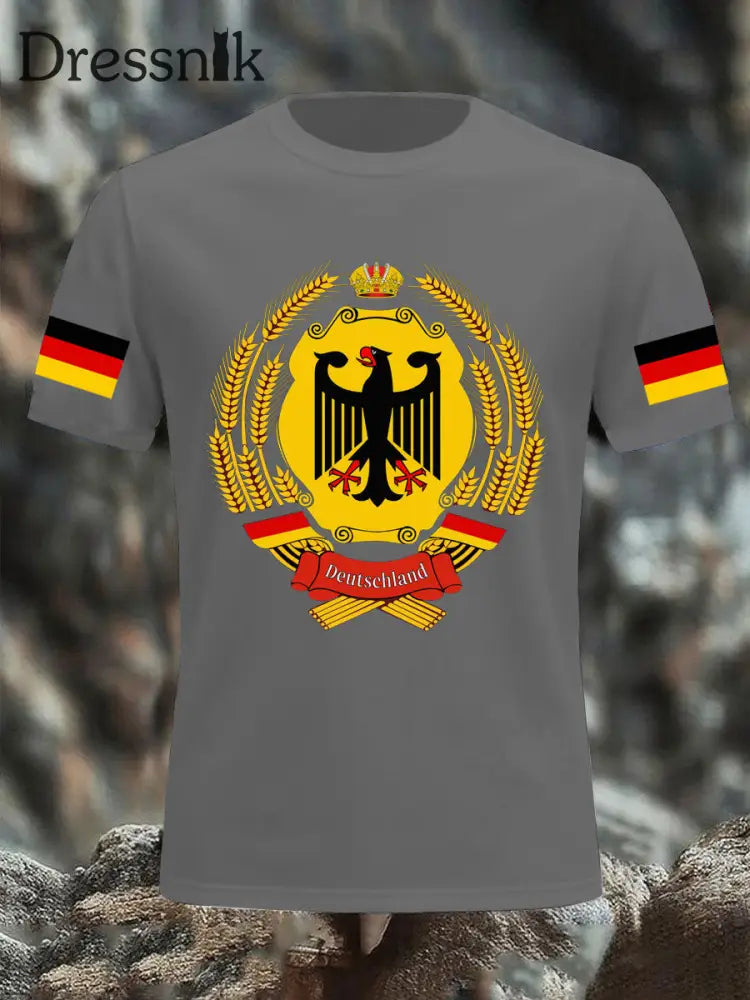 Deutschland bedrucktes T-Shirt für Männer Grau / S
