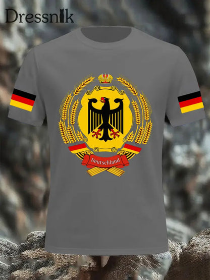 Deutschland bedrucktes T-Shirt für Männer Grau / S