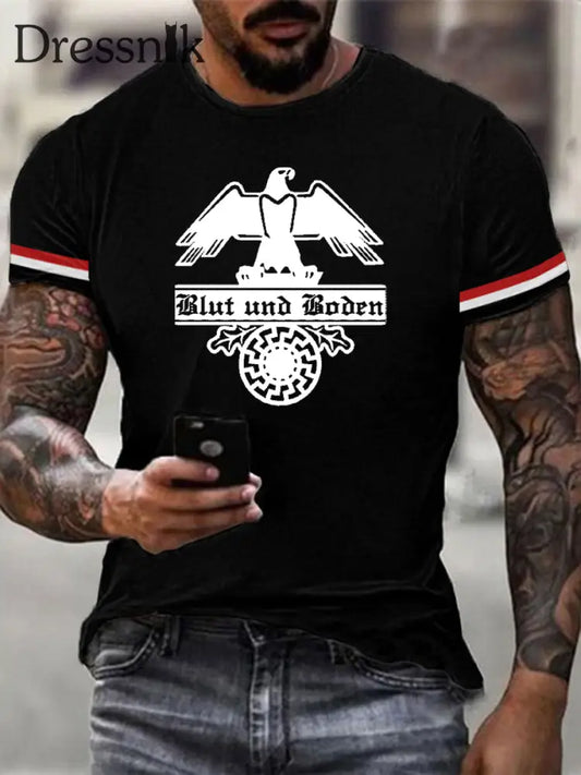 Deutschland bedrucktes T-Shirt für Männer Schwarz / S