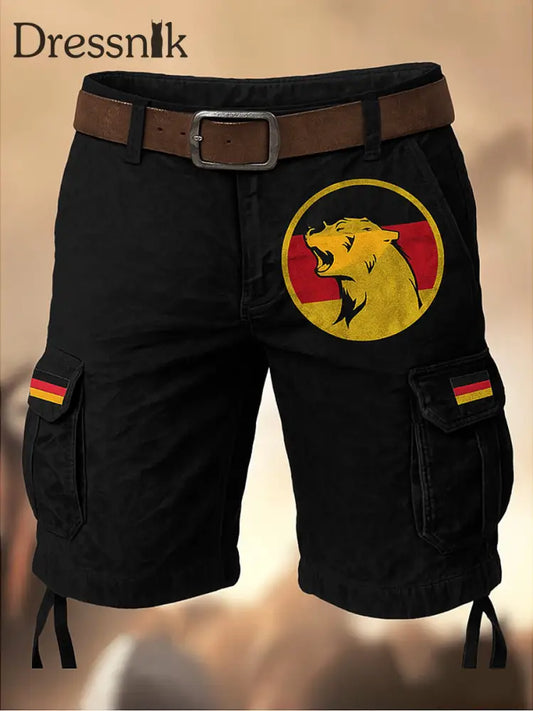 Deutschland Flagge Viking bedruckte Textur Kordel zug Tasche Freizeit-Cargo-Shorts A / S