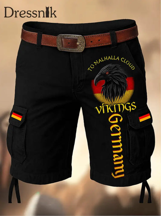 Deutschland Flagge Viking bedruckte Textur Kordel zug Tasche Freizeit-Cargo-Shorts A / S
