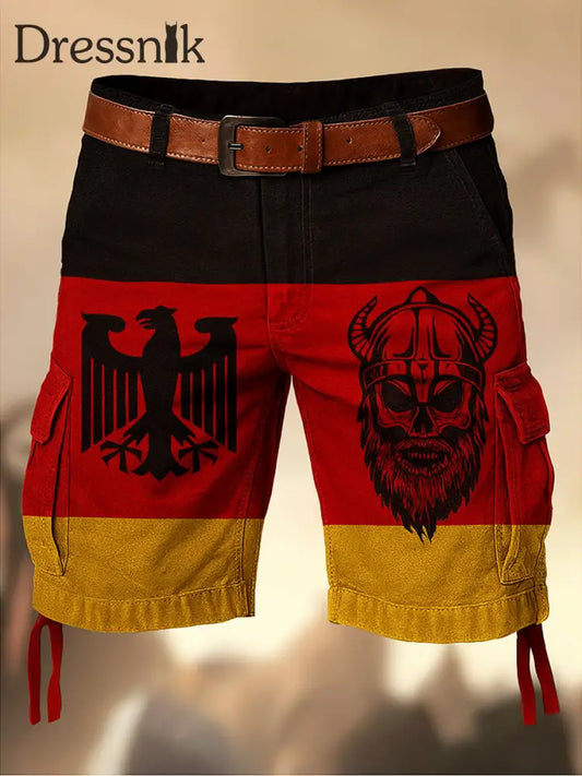 Deutschland Flagge Viking bedruckte Textur Kordel zug Tasche Freizeit-Cargo-Shorts A / S