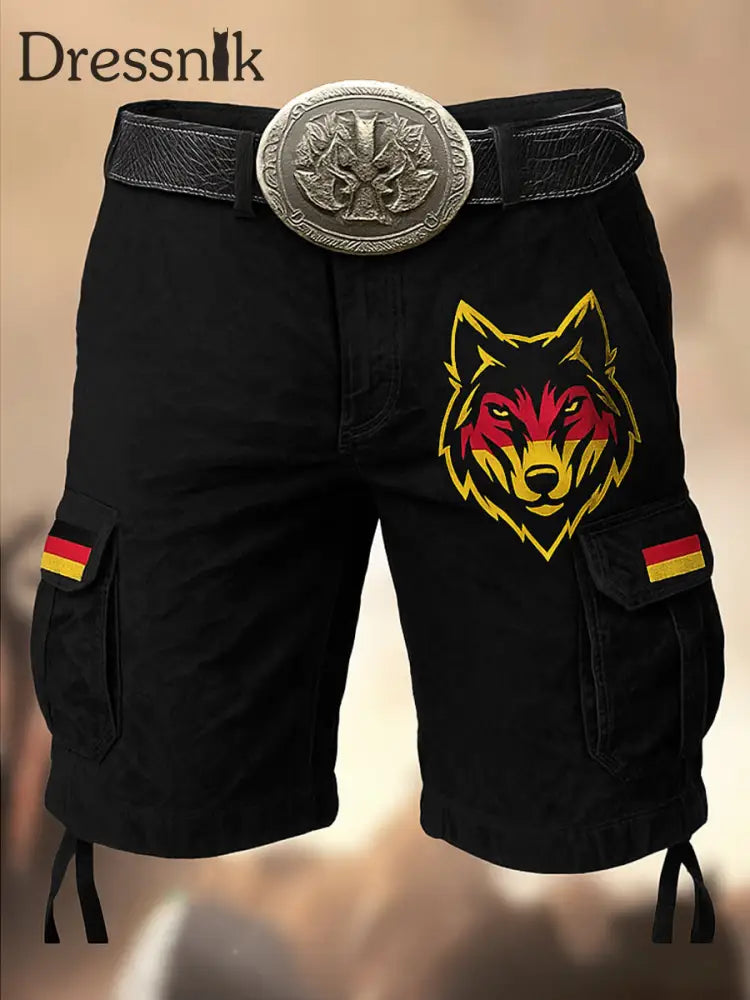 Deutschland Flagge Viking bedruckte Textur Kordel zug Tasche Freizeit-Cargo-Shorts A / S