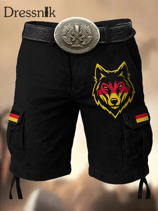 Deutschland Flagge Viking bedruckte Textur Kordel zug Tasche Freizeit-Cargo-Shorts A / S