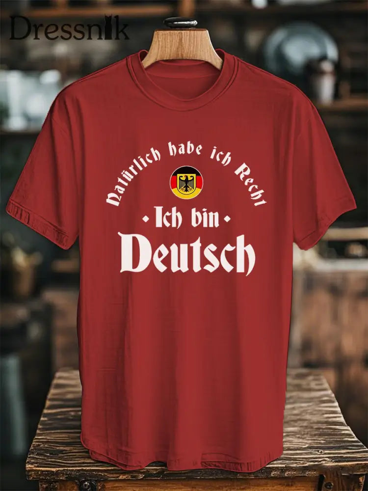 Deutschland Print T-Shirt für Männer Rot / S